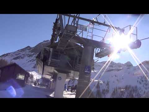 Risalita integrale seggiovia Poma "Bachas" - Monêtier / Télésiège / 吊椅索道 / チェアリフト / sjedežnica