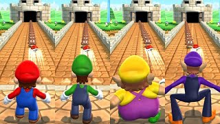 Mario Party 9 MiniGames  - Mario vs Luigi vs Wario vs Waluigi - Master CPU