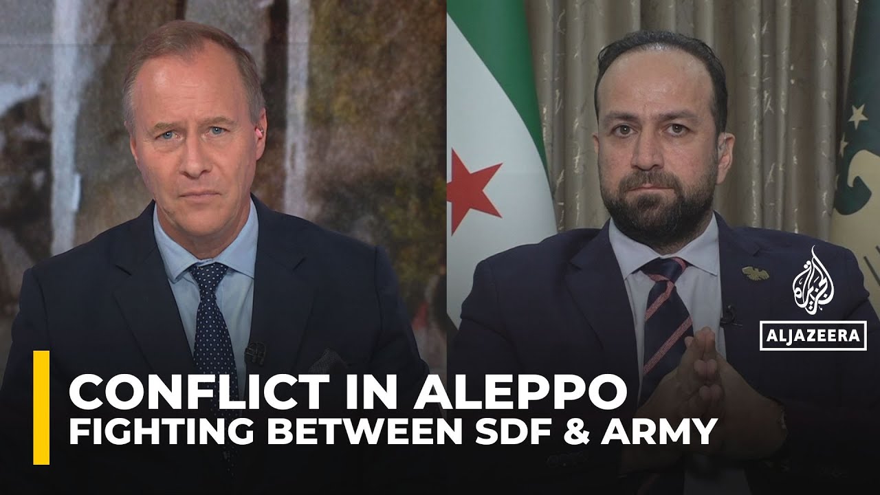 Civilians flee fighting in Aleppo: Violence between govt troops and Kurdish-led fighters