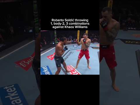 Roberto Soldić throwing 1, body-2, 3 combination’s against Khaos Williams