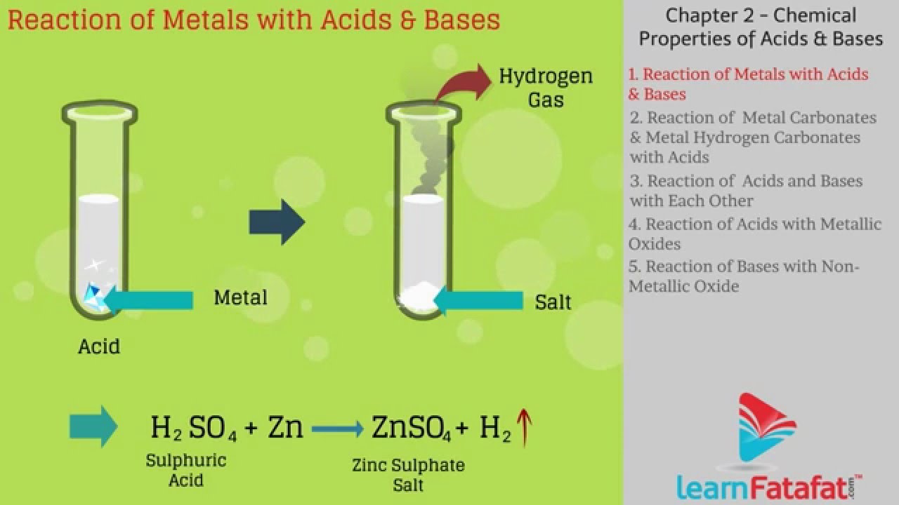 Acid Bases and Salts Class 10 Science CBSE - Chemical Properties of Acids and Bases