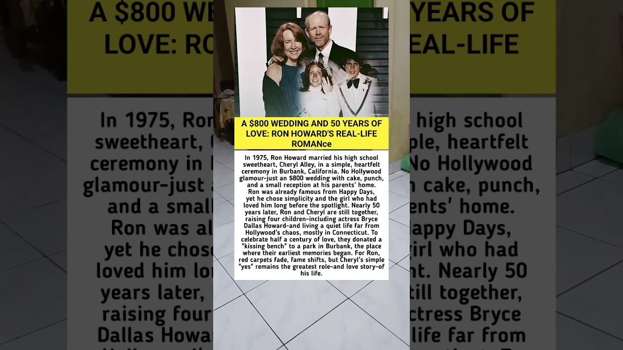 A $800 Wedding and 50 Years of Love: Ron Howard's Real-Life Romance!!!?!!