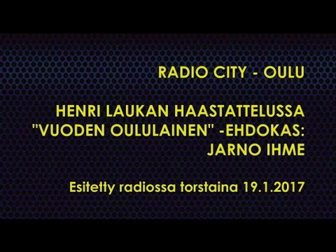 19.1.2017 -- Radio Cityn haastattelussa Jarno Ihme