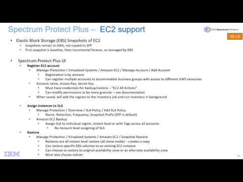 Spectrum Protect Plus 10.1.6 EC2 support - Demo