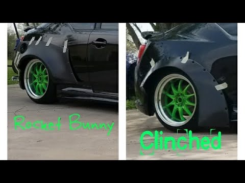 Clinched Fender Flares vs Custom Rocket Bunny Wide Body Kit - Slammed Scion Tc