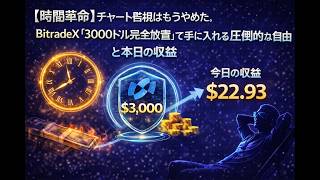 【時間革命】チャート監視はもうやめた。BitradeX「3000ドル完全放置」で手に入れる圧倒的な自由と本日の収益