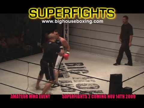 Dustin Slaght vs Brian Miller Superfights an amateur MMA Event in Lansing, Mi Big House Boxing