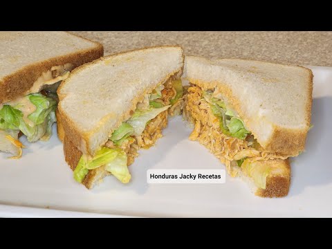 🇭🇳Sándwich de Pollo/Receta muy fácil😋🇭🇳