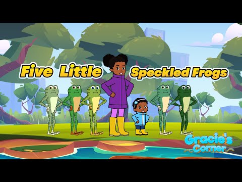 Five Little Speckled Frogs | Counting with Gracie’s Corner | Nursery Rhymes + Kids Songs