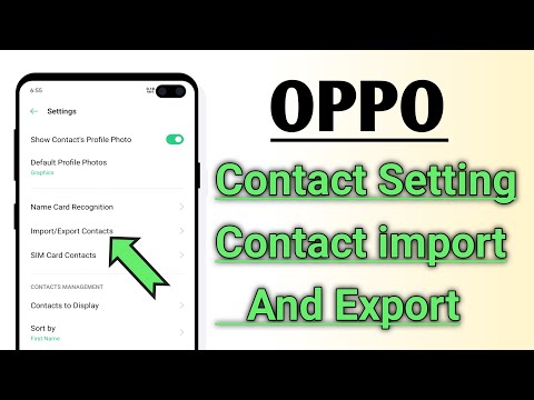 OPPO Contact Setting Contact import And Export !  OPPO A52, A53, F17, A11k, A12, A31 Latest Phone