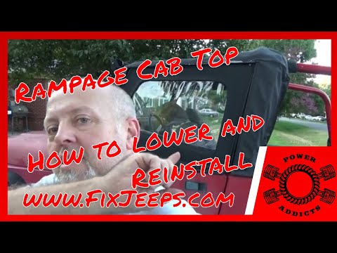 Jeep YJ Soft Top - How to drop the Rampage Cab Top and what do I think of it. #jeepYJsoftop