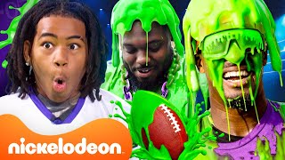 Slimiest Moments from Nickelodeon's NFL Slimetime! 💚 | Nick Sports