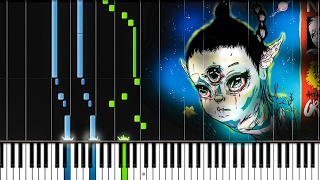 Grimes - Easily [#reggiewatkins piano synthesia tutorial]