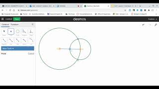 Desmos:  Create a triangle from two circles