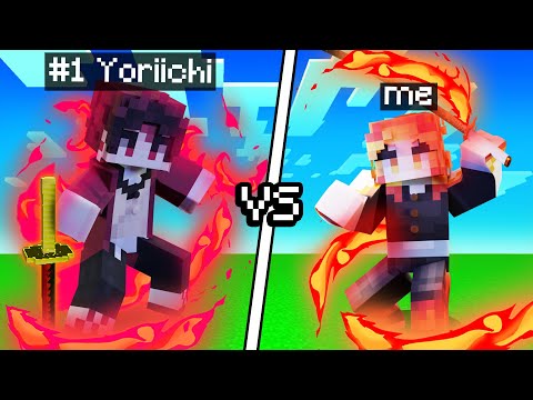 Fighting The NUMBER 1 Demon Slayer YORIICHI in Minecraft Demon Slayer Mod