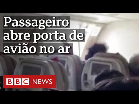 Vídeo mostra avião com porta aberta no ar na Coreia do Sul