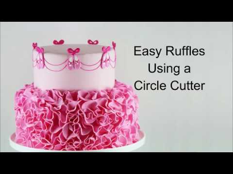 Easy Rolled Fondant Ruffles Using a Round Cutter