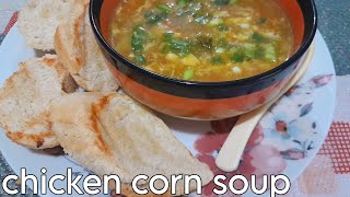 Chicken Corn Soup with vegetable - quick, healthy and delicious recipe