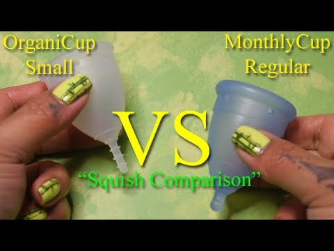 OrganiCup SM vs MonthlyCup NORMAL Menstrual Cup Squish