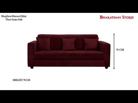 Morpheus Maroon Fabric Three Seater Sofa   BS FSFTSSOFA 183