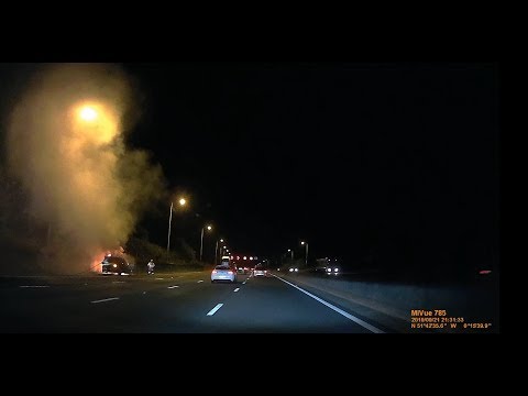 Car On Fire M25 London