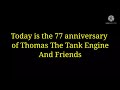 Happy 77th Anniversary To Thomas The Tank Engine And His Friends