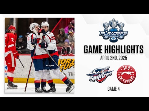 OHL Highlights: Windsor Spitfires @ Soo Greyhounds Apr. 2, 2025
