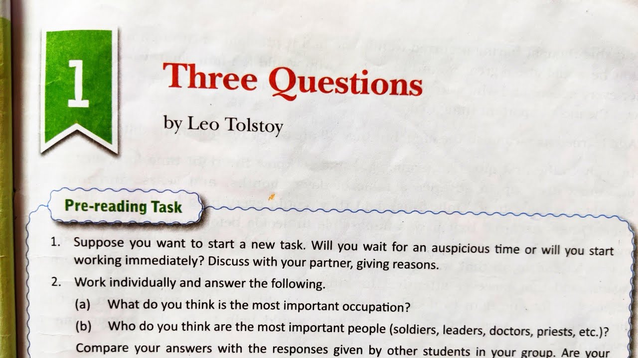 Watch video ||Three Questions by Leo Tolstoy Part 1|| DAV Class 8 English || Complete detailed explanation|| Now ||Three Questions by Leo Tolstoy Part 1|| DAV Class 8 English || Complete detailed explanation||
