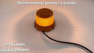 Robustní oranžový LED maják, oranž.hliník, 48W, ECE R65