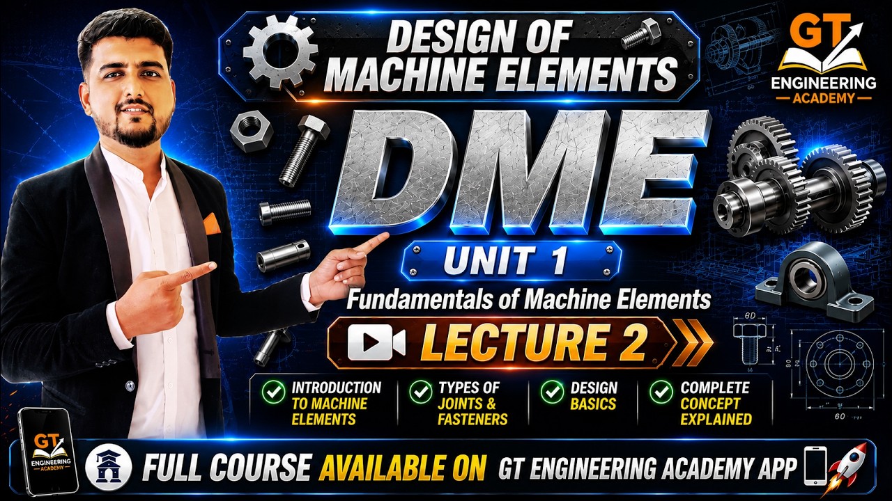 Design of Machine Elements (DME) | Unit 1 Lecture 2 |  Mechanical Engineering|