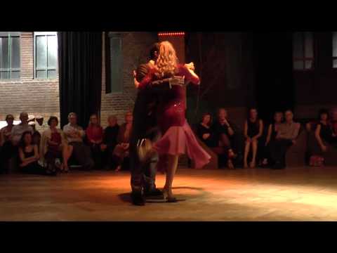  Mariano Diaz Campos  and  Cosima Diaz Campos  are  dancing  to  "  La Cachila  "  by  Osvaldo Pugliese