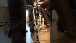 candid double ebony feet in sandals