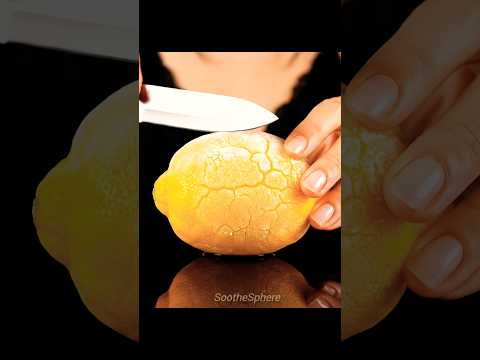 Frozen Lemon Cracks in Cold Mist 🍋❄️ | Realistic Frost ASMR Slice #ai #asmr #satisfying #shorts