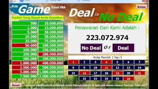 Kuis Game Deal Or No Deal [ Excel VBA ]
