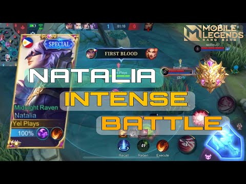 NATALIA INTENSE BATTLE IN RANK GAME | NATALIA GAMEPLAY - MLBB