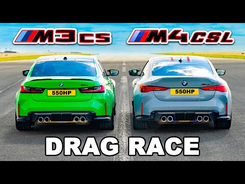 BMW M4 CSL v BMW M3 CS: DRAG RACE