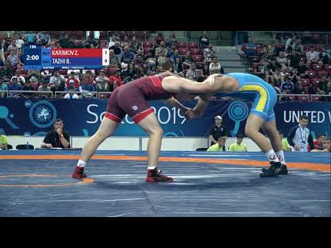 1/2 FS - 92 kg: Z. KARIMOV (RUS) v. B. TAZHI (KAZ)