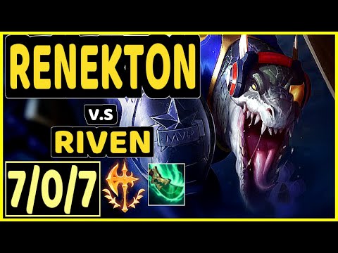 DHOKLA (RENEKTON) vs RIVEN - 7/0/7 KDA TOP CHALLENGER GAMEPLAY - NA