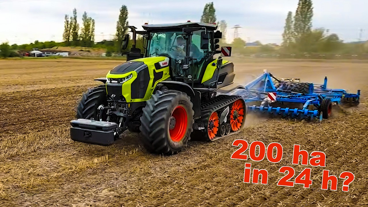 Schaffen wir 200ha in 24h? Aussaat bei @twitchfarming mit den neuen Claas Traktoren