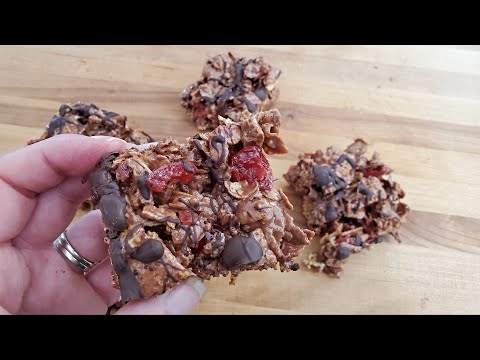 Delicious No Bake Double Chocolate Cherry Cereal Bars Recipe