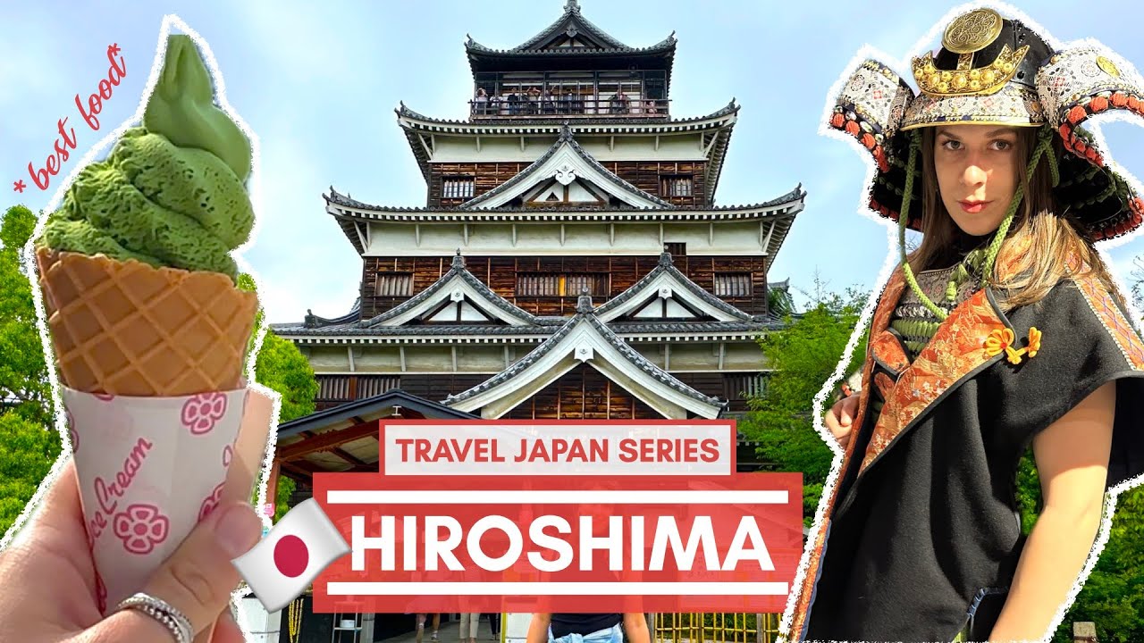 A traveler explores the majestic Hiroshima Castle and immerses in other captivating sights.