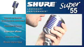 Shure SUPER55 Micro voix dynamique supercardioïde tête de mort - Video