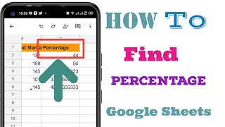 How To Apply Percentage Formula In Google Sheets In Mobile Phone |  Find % in Google Sheets  App