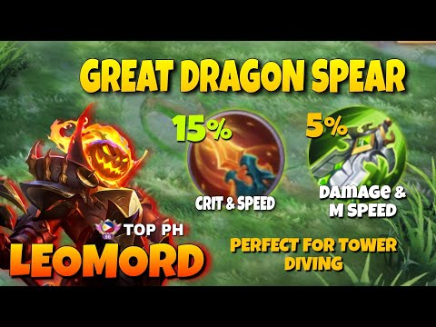 LEOMORD’S PERFECT ITEM FOR TOWER DIVING!! | NEW ITEM (Great Dragon Spear) | MLBB TOP PH LEOMORD