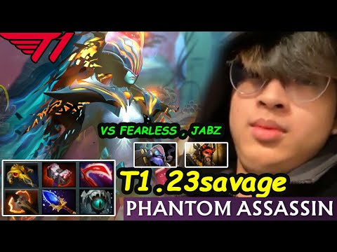 T1 23savage [Phantom Assassin Arcana] - 12K MMR Beast Carry vs Jabz Fearless Dota 2 pro Gameplay