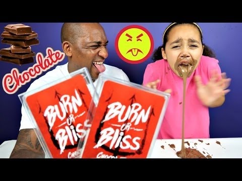 BURN OR BLISS! Extreme Hot & Spicy Chocolate Challenge - Family Fun Games