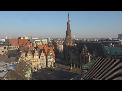 Blick auf den Marktplatz, Rathaus, Roland und die Liebfrauenkirche