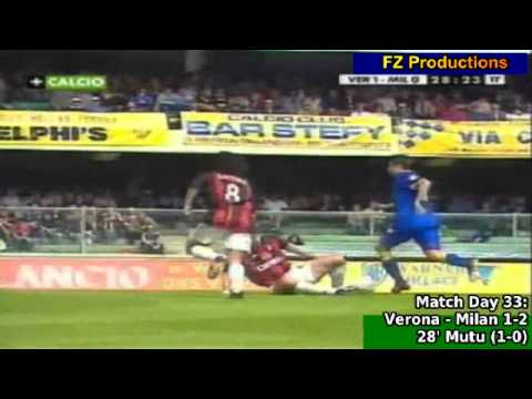 Serie A 2001-2002, day 33 Verona - Milan 1-2 (Mutu, F.Inzaghi, Pirlo)