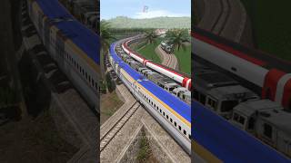 Download lagu Kereta Api Taksaka Tabrak Kereta Cepat Di Persilangan Lokomotif #railroad #railtrack #railway #train mp3