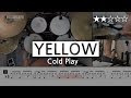 [Lv.04] Yellow - Cold Play  (★★☆☆☆) | Drum Cover, Score, Sheet Music, Lessons, Tutorial | DRUMMATE